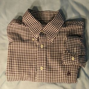 Long sleeve purple plaid shirt
